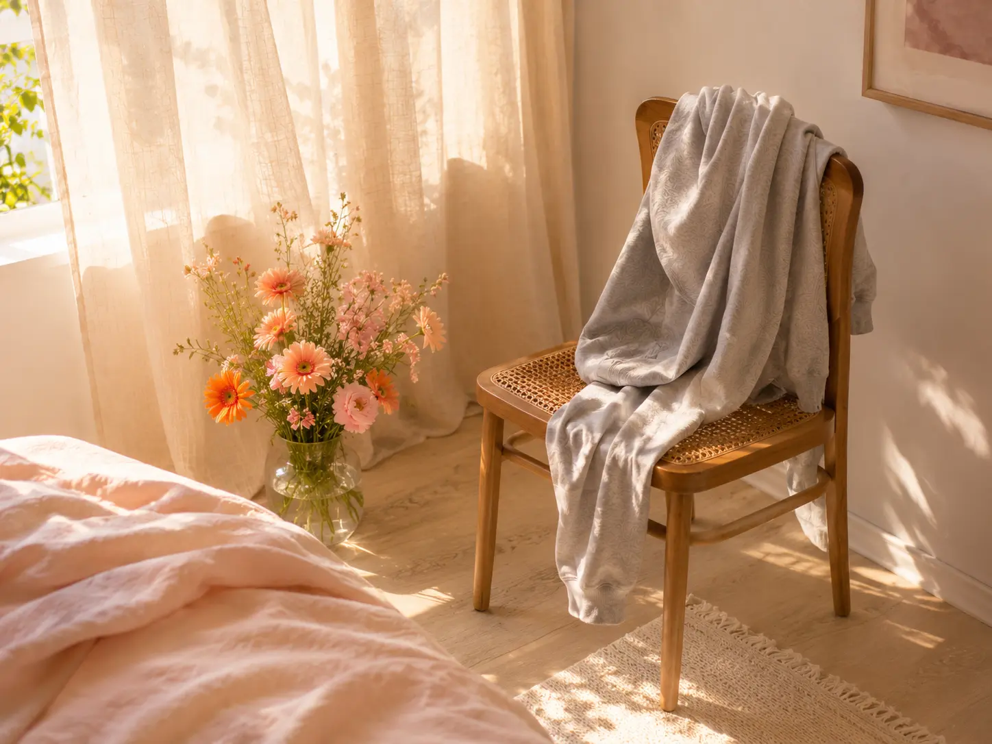 A hoodie left on a bedroom chair after a breakup