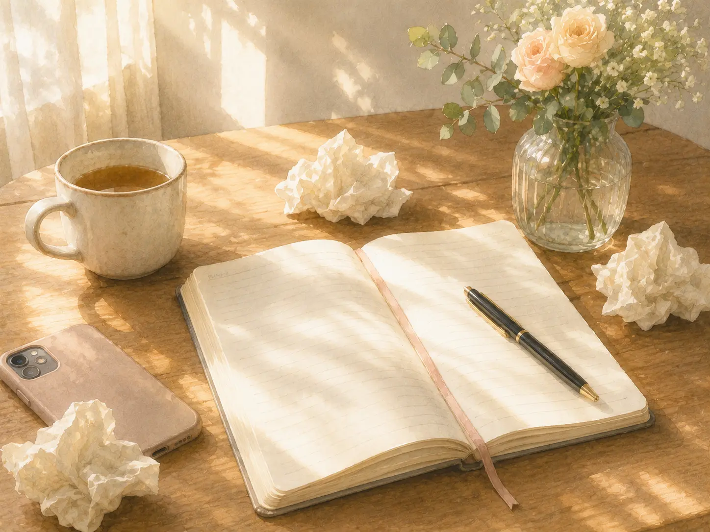 An unsent letter and notebook about waiting for an apology after a breakup