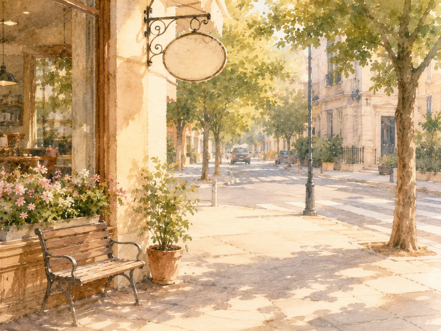 A bright street corner that unexpectedly brings up a breakup memory