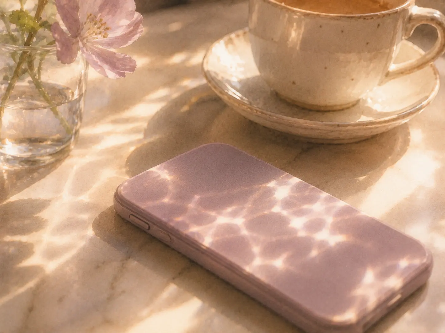 A phone and soft light representing looking for signs from an ex